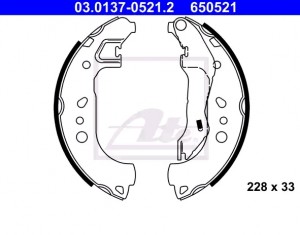 03.0137-0521.2 колодки барабанные!\ Skoda Rapid III 1.2TSI-1.6 12> 03.0137-0521.2 ATE