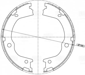 Колодки торм. для а/м Hyundai Santa Fe (06-) барабан. ст. торм. 190x26 (с 2009 д GF 4645 TRIALLI