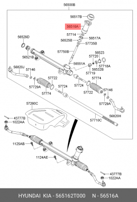 565162T000 ВТУЛКА РУЛЕВОЙ РЕЙКИ: ШТАМПОВКА, ФРЕЗЕРОВКА, СБОРКА, МЕХАНИЧЕСКАЯ ОБР 565162T000 HYUNDAI KIA