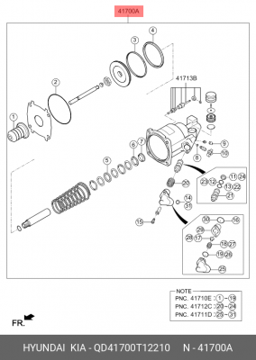 Цилиндр сцепления рабочий в сб.UNIVERS L=215 шток без кронштейна QD41700T12210 HYUNDAI KIA