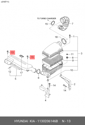 Болт HYUNDAI KIA OE 1130206146B HYUNDAI KIA