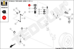 Опора амортизатора . Не производится. RENAULT: GRAND SCENIC III 09-, MEGANE III  00588781 TEDGUM