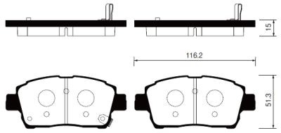 Колодки тормозные TOYOTA COROLLA/PRIUS/YARIS 1.0-1.6 99- передние SP1232 SP1232 SANGSIN