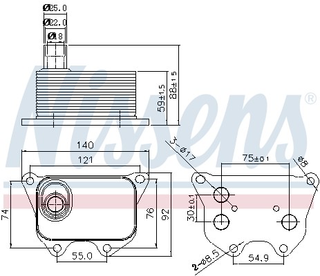 радиатор масляный!\ Skoda Octavia/Superb, Audi A3/A4/A5/A6/Q3 1.8/2.0 TSI 04> 90659 NISSENS