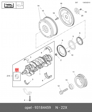 ВКЛАДЫШИ ШАТУННЫЕ 93184459 GENERAL MOTORS