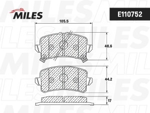 Колодки тормозные (Смесь Semi-Metallic) Колодки тормjозные.HAVAL DARGO/H3/JOLION E110752 MILES