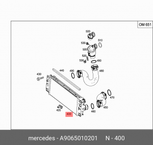 РАДИАТОР A9065010201 MERCEDES BENZ
