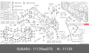 Щуп уровня масла SUBARU Forester (11-) OE 11139AA070 SUBARU