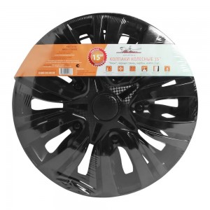 Колпаки колесные декоративные R15 черный глянец "AIRLINE" Лион(2 шт.) AWCC-15-04 AIRLINE