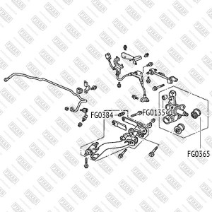 сайлентблок рычага продольного заднего наружн.!\ Honda Civic EU/EP/ES 01> FG0365 FIXAR
