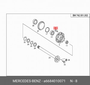 болт колесный! задн. M14x1.5x65 \MB Sprinter/Vario A 668 401 00 71 MERCEDES BENZ