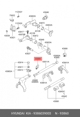 Выключатель сигнала заднего хода 9386039003 HYUNDAI KIA