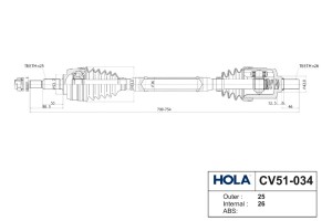 Привод в сборе CV51-034 HOLA