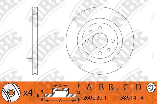Диск тормозной ВАЗ-2112 (R14) вентилируемый (1шт.) NIBK RN1124 NIBK