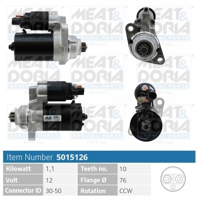 Стартер AUDI A3 VW Golf MEAT&DORIA 5015126 MEAT DORIA