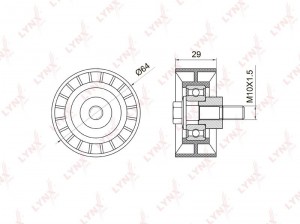 Ролик ГРМ DAEWOO Nexia,Espero,Nubira,Lanos (1.5/1.6) (16V) обводной LYNX PB-3006 LYNXAUTO