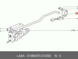 Серьга ВАЗ-2108 регулятора давления тормозов в сборе АвтоВАЗ 21080-3512132-00 LADA VAZ