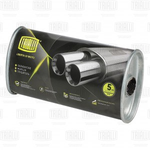 Глушитель универс. (овальный) 97х171, L=330, d=42 (алюм. сталь) (EMM 3501) EMM 3501 TRIALLI