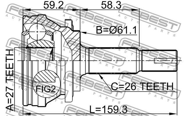 ШРУС 0110-ACA30 0110-ACA30 FEBEST