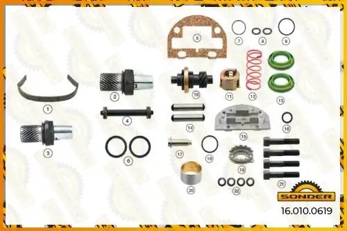 Аналог 16981. РМК суппорта MERITOR Z-CAM ЛЕВ. Полный комплект мех-ма суппорта, 2 160100619 SONDER