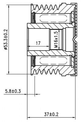 Шкив с обгонной муфтой генер. для а/м Ford Transit (00-) 2.0D (SGP 1009) SGP 1009 START VOLT