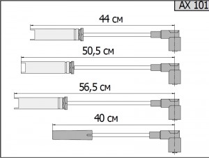 Высоковольтные провода для Chevrolet, Daewoo. OEM: 96305387, 9A418150B CARGEN (к AX101 CARGEN