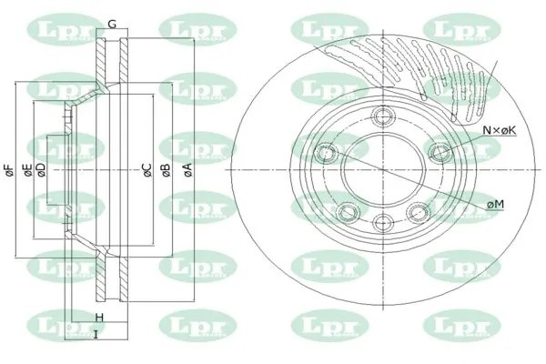 Диск тормозной левый A1016V A1016V LPR