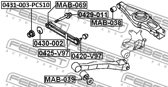 Гайка PCS10 0431-003-PCS10 FEBEST