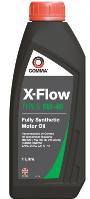 COMMA 5W40 X-FLOW TYPE G (1L) масло моторное! синт API SL/CF, ACEA A3/B4, MB 229 XFG1L COMMA
