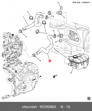 CHEVROLET CRUZE 2009> ВПУСК 1.6 LDE/1.8 2H0 95390883 GENERAL MOTORS