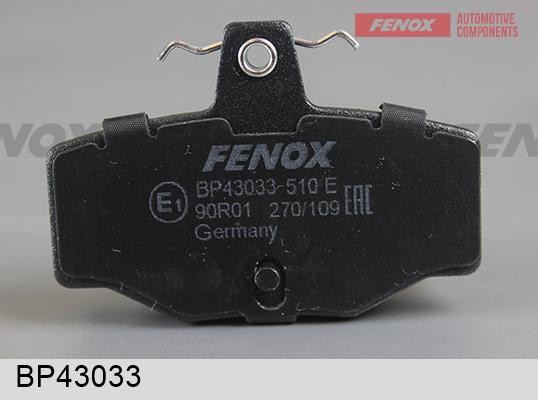 Колодки тормозные дисковые Nissan Almera II (N16) 00-, Almera Tino (V10) 00-, Pr BP43033 FENOX