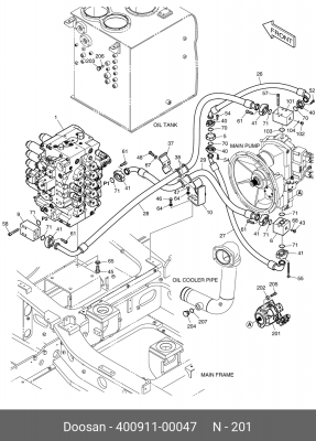 400911-00047 Насос системы охлаждения гидравлического масла DX450/490/530LCA-7M 400911-00047 DOOSAN
