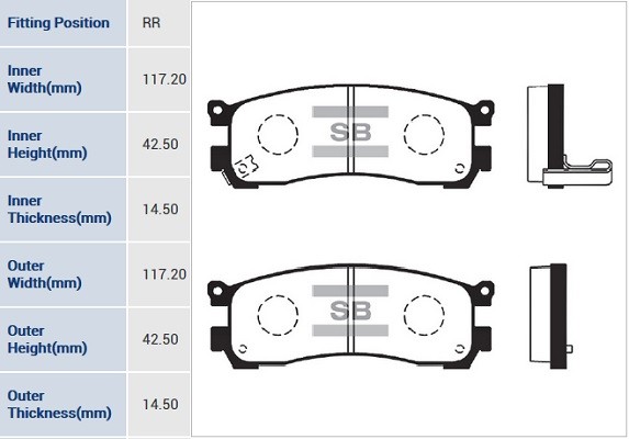 Колодки тормозные MAZDA 929 (87-91) задние (4шт.) SANGSIN SP1528 SANGSIN