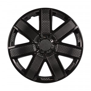 Колпаки колесные декоративные R15 черный глянец/карбон "AIRLINE" Гелакси (2 шт.) AWCC-15-22 AIRLINE