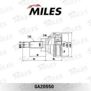 ШРУС наружный HYUNDAI LANTRA 95-00 (с ABS) (SKF VKJA5651) GA20550 GA20550 MILES