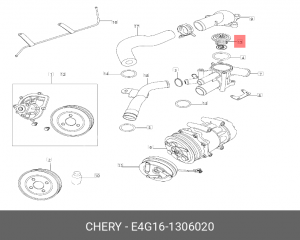 Термостат CHERY Tiggo OE E4G161306020 CHERY