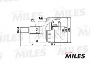 ШРУС наружный MERCEDES BENZ W638 2.0D/2.2D 99-03 (GKN 303152) GA20245 GA20245 MILES