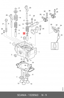 колпачки маслосъемные !10x12.8/16.2x10 \Scania 4 Serie DT/DC/DSC12 1328563 SCANIA