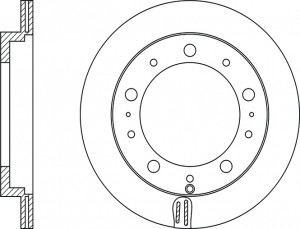 Диск тормозной TOYOTA Land Cruiser (J100) задний (1шт.) NIBK RN1215 NIBK