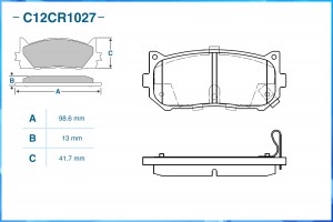 Тормозные колодки задние Low Metallic C12CR1027 C12CR1027 CWORKS
