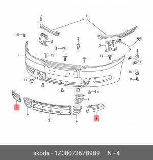 SKODA OCTAVIA (A5 1Z-) (2004>) 1Z0 807 367 B 9B9 VAG