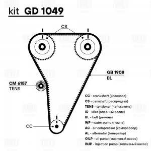 Ремень ГРМ Lexus RX (98-) 3.0i/3.3i (143*25) (HNBR стекловолокно) (GB 1908) GB 1908 TRIALLI