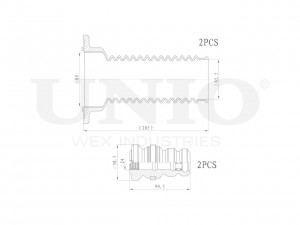 Комплект пыльник и отбойник (2 шт.) DUC-50044 UNIO