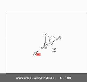 Свеча зажигания MERCEDES C (W204),E (W212) (ILKR7B8) OE A0041594903 MERCEDES BENZ