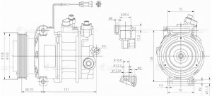 Компрессор кондиц. для а/м Audi A4 (B5)(94-)/A6 C4)(94-)2.4i LCAC1808 LCAC 1808 LUZAR