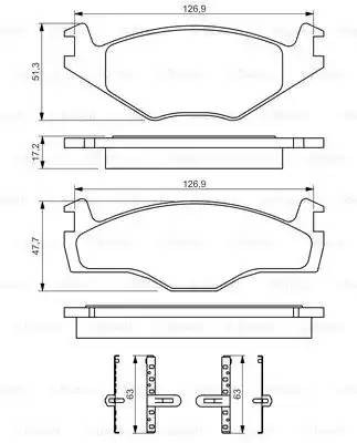 0 986 494 057 171 60=FDB1072=224735 !колодки дисковые п.\ VW Polo 1.0i-1.9D 94-9 0 986 494 057 BOSCH