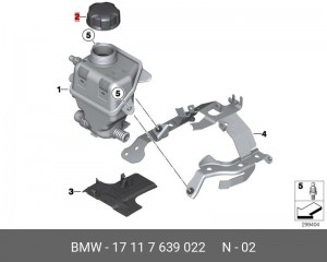 Крышка радиатора BMW OE 17 11 7 639 022 BMW