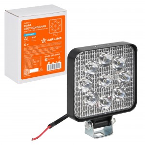 Фара светодиодная квадратная, 9 LED направленный свет, 9W (83х83х22) 12V. STANDA ALED027 AIRLINE