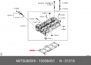 прокладка головки блока!\ Mitsubishi Outlander XL 06-12/ Citroen C-Crosser, Peug 1005B451 MITSUBISHI