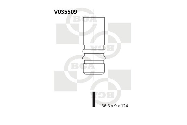 клапан выпускной! 36.3x8.9x123.8\ Ford Transit 2.5TD 92-00 V035509 BG AUTOMOTIVE
